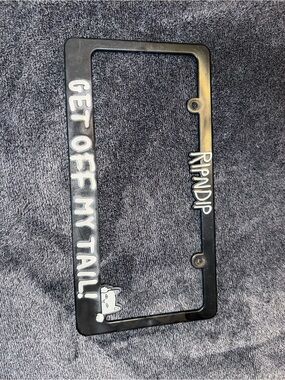 Ripndip Black License Plate Frame with White Lettering